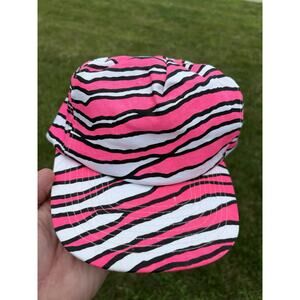 Vintage 90s Blank Neon Zebra Pink Hat Baseball Cap Lid pink Snapback